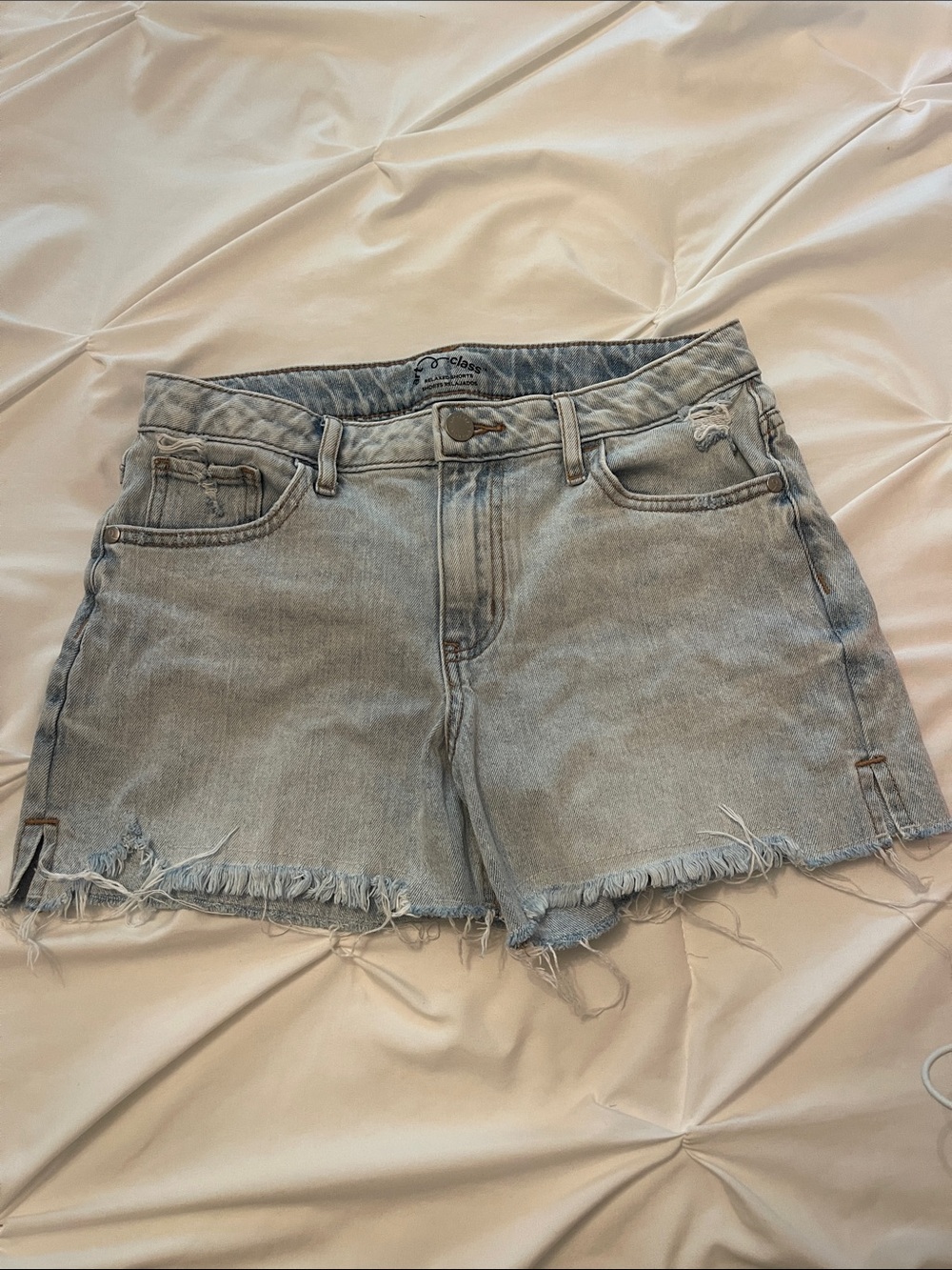 art class Light Wash Distressed Denim Shorts